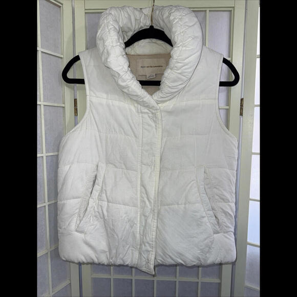 Anthropologie Pilcro Cream Preppy Luxury Designer Puffer Vest Small - Picture 1 of 15